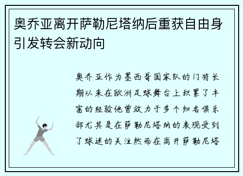 奥乔亚离开萨勒尼塔纳后重获自由身引发转会新动向
